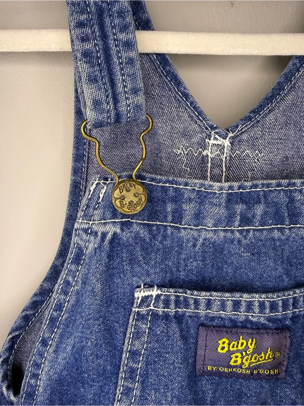 Vintage OshKosh B'Gosh Blue Denim Kids Overalls Size 24M/2T Baby B’Gosh